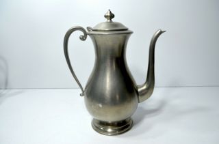 Vintage Kirk Pewter Hanle Coffee and Tea Set Early American Colonial Decor 5