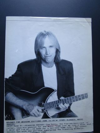 Vtg Wire Ap Press Photo Tom Petty And The Heart Breakers,  Mudcrutch,  Wilburys 3
