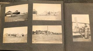Antique 285 Photo Album Wright Brothers Airplanes Ships Steam Tractors People