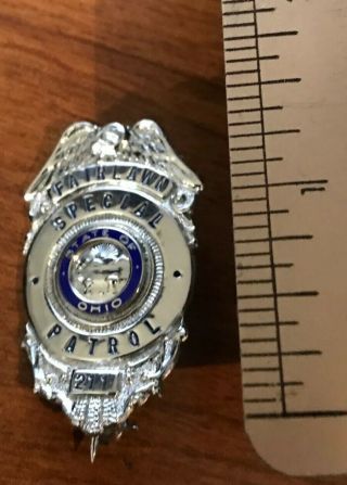 Obsolete Miniature Badge Fairlawn Ohio Special Patrol 1 3/4” In Height Lapel