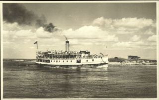 Block Island Line Steamer Boat Ship Pemaquid Real Photo Postcard