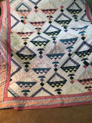 Vintage Hand Quilted By Arch Quilts Elmford N.  Y.  66x80.