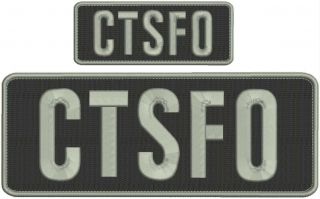 Ctsfo Embroidery Patches 4x10 And 2x5 Hook In Back Silver