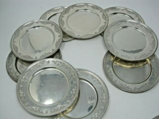 9 Sterling Silver Plates 6 