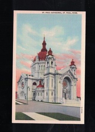 C 1942 Saint Paul Cathedral Saint Paul Minnesota Postcard