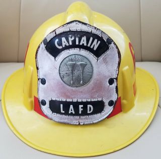 La Fire Department Lafd Vintage Captain Helmet Msa 1960 