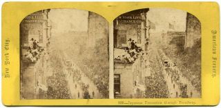 1860 Japanese Procession Through Broadway York City Stereoview Photo