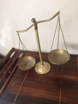 Antique " Scales Of Justice " Brass