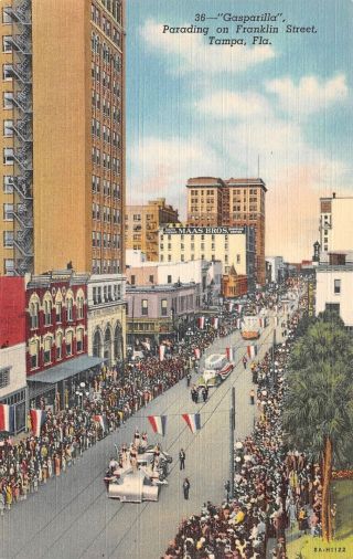 C22 - 3595,  Gasparilla Parade,  Tampa Fl.  Postcard.