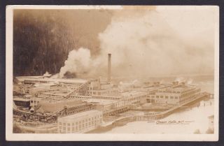 Circa 1915 Real Photo Rppc Postcard Paper Mill Ocean Falls,  British Columbia