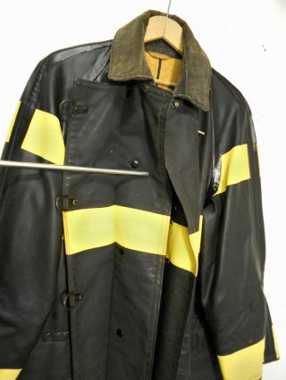 Vintage Firemans Rubber Turnout Bunker Coat By By Midwestern 12