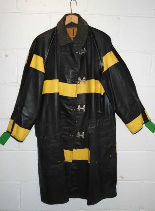 Vintage Firemans Rubber Turnout Bunker Coat By By Midwestern