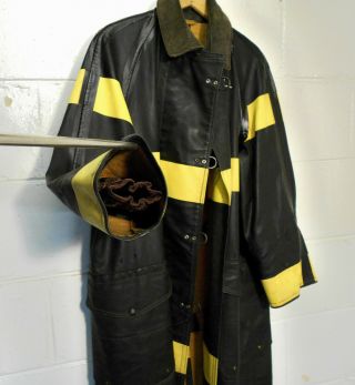 Vintage Firemans Rubber Turnout Bunker Coat By By Midwestern 9
