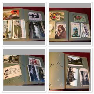 Antique Postcard Album w - Few Photos All Postcards & Photos Shown Estate Fresh 3