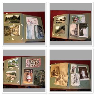 Antique Postcard Album w - Few Photos All Postcards & Photos Shown Estate Fresh 5