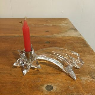 Swarovski Crystal Shooting Star Candlestick Holder W/1 Candle Falling 5 1/2