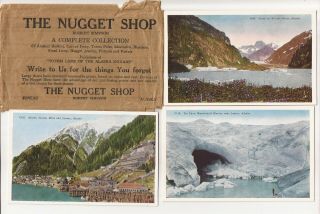 Alaska - 13 Different Mostly Early Scenic Ppc Views Plus Worn " Nugget Shop