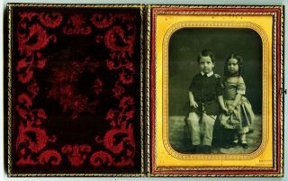 1/2 Plate Daguerreotype by J.  Gurney Of Brother And Sister 2