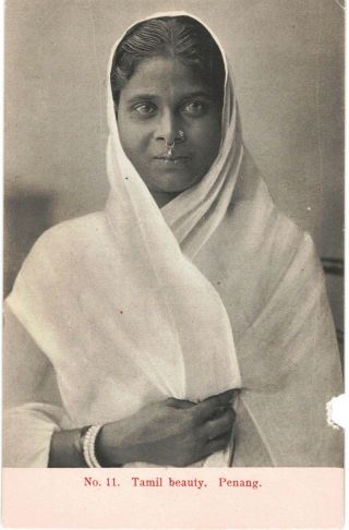 Penang A Tamil Beauty Woman Malay 1901