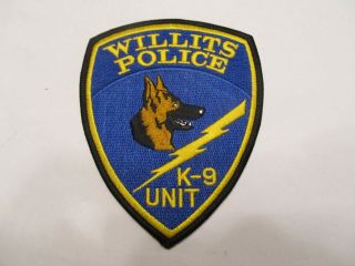 California Willits Police K - 9 Unit Patch
