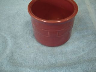 Longaberger Pottery Woven Traditions Burgundy/paprika 1 Pint Crock / Jar