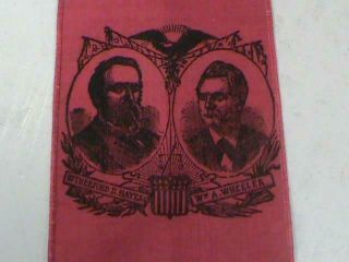 Presedent Rutherford B Hayes & W.  A.  Wheeler Political Campaign Ribbon 5