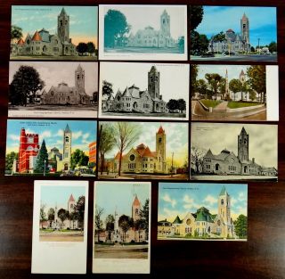 First Congregational Church Nashua Hampshire Nh 12 Postcards 1906 - 1950s