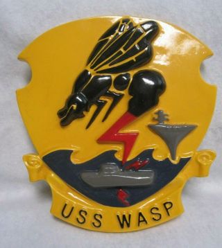 Sebastian Miniature Lc - 015 Uss Wasp Plaque (u.  S.  Aircraft Carrier Lc - 15) Rare