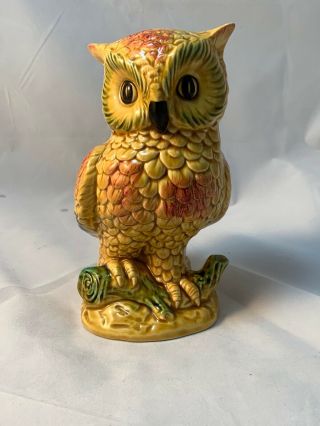 Vintage Yellow Owl Ceramic Flower Pot Planter Japan Enesco Imports 8”