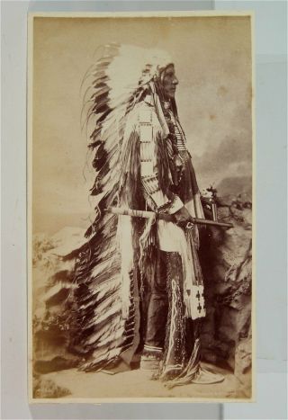 1875 Native American Ponca Indian Chief Standing Buffalo Cabinet Card Photograph