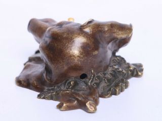 Antique Wien Bronze Realistic Dog Butler & Servant Call Ringer Push Button 5