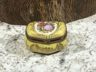 Antique French Gilded Trinket Box Miniature w/ Sevres mark 2