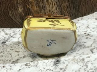 Antique French Gilded Trinket Box Miniature w/ Sevres mark 5