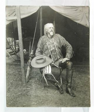 1905 Buffalo Bills Wild West Cabinet Card Photograph Of Bill Cody On Showground
