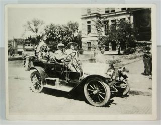 1910s Buffalo Bills Wild West Photo Of Bill Cody & Chief Iron Tail In Buick Car