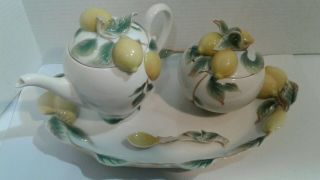 Franz Porcelain Teapot Set Lemon Design Fz00475/fz00517/fz00476