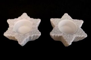 Set Of 2 Partylite P7121 Snow Drifters Snowflake Tealight Candle Holders