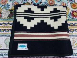 Navajo Textiles Mills Inc Pure Wool Blanket 78 X 62 Southwestern Reversible Usa