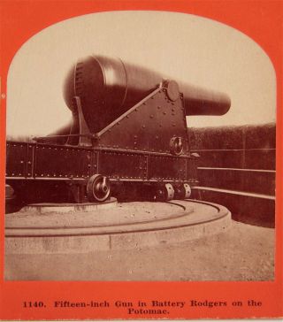 1860s Civil War Stereoview Photo Of Union Artillery Battery Rogers On Potomac 2