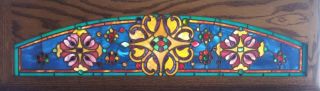 Antique American Stained/jeweled Arched Transom