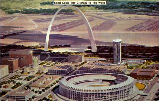 Civic Center Busch Memorial Stadium Gateway Arch St Louis Missouri Mo Baseball
