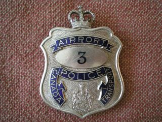 Obsolete Vintage Airport Police Canada Transport Badge By Scully Of Montreal