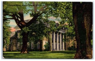 1953 " Campus Scene " Athens College,  Athens,  Alabama Postcard