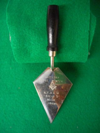 Vintage Masonic Lodge No.  24 Coeur D Alene Idaho Award Trowel