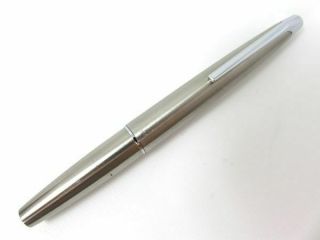 Rare Pilot Myu Fountain Pen Silver St.  Steel Namiki Japan [6170]