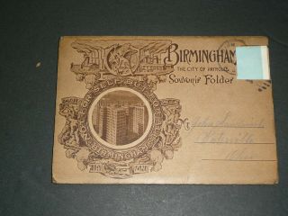 Vintage Souvenir Postcard Folder Birmingham Al Hotel Furnace Steel Plant L&n