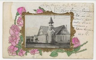 Westhope,  North Dakota.  M.  E,  Church.  Mailed To Salem,  Nj.  1908 Postcard