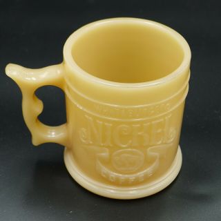 Vintage Whataburger Nickel Coffee Mug Slag Glass Cup Buffalo Indian Head
