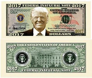 50 Donald Trump 2017 Federal Inaugural Presidential Dollar Bills Limited Edition