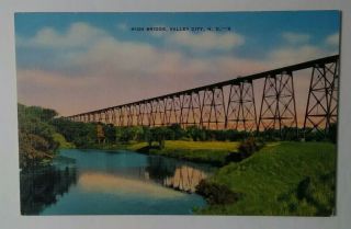 Vintage North Dakota Sample Postcard High Bridge Valley City Nd